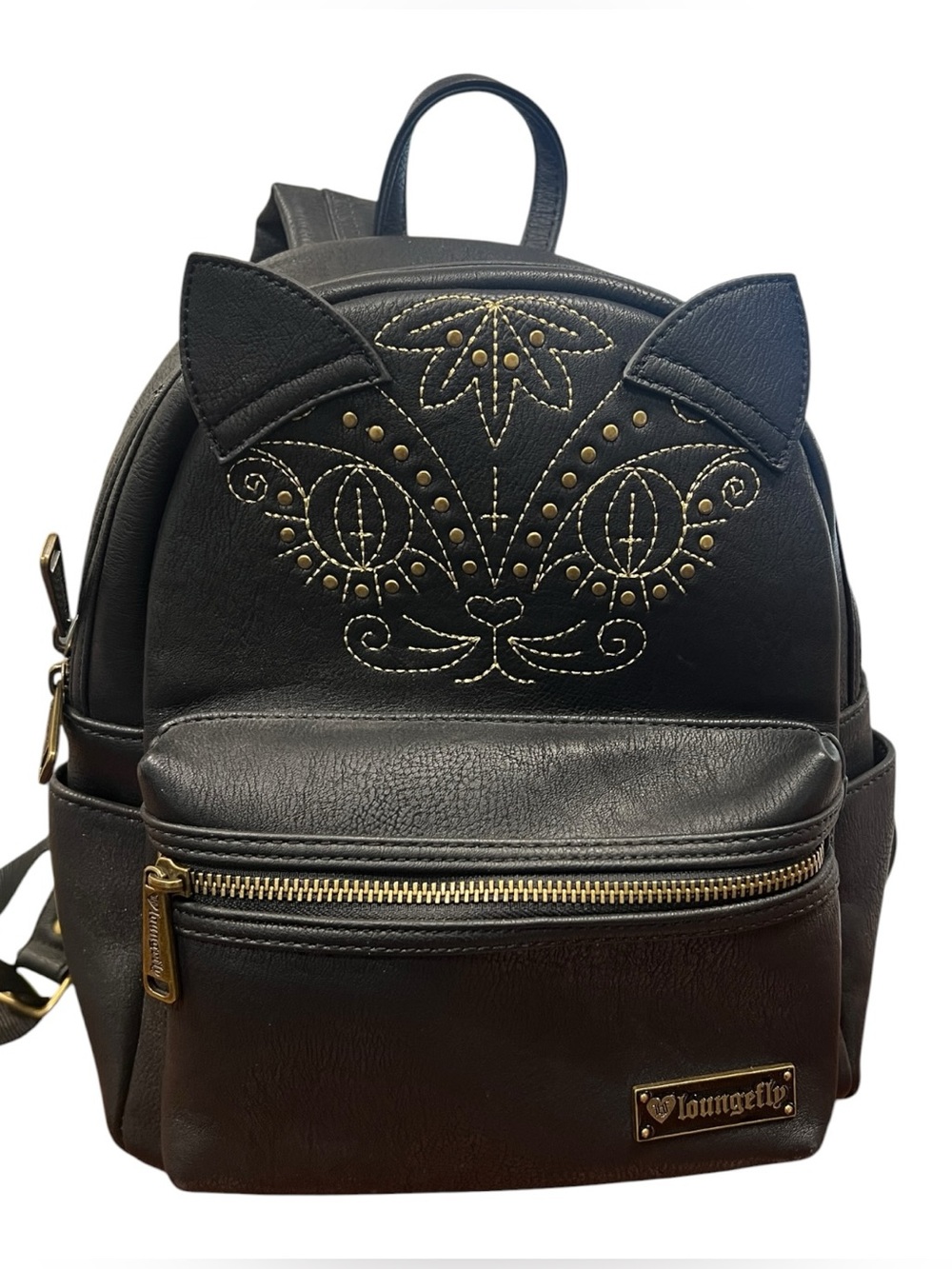Rare Vintage Loungefly Sugar Skull Black Cat Mini Backpack Goth Halloween